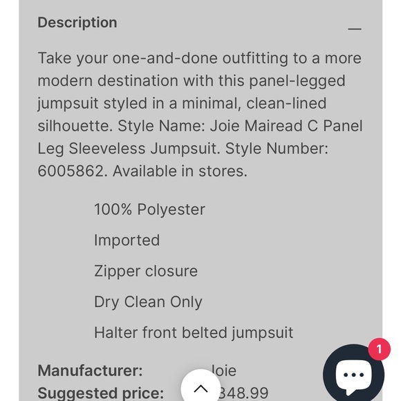 NWT Joie Mairead C Jumpsuit in Caviar Black Wide Leg Belted - Picture 4 of 13